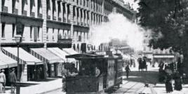 Tramway à vapeur sur la Corraterie