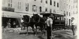 Tramway à la rue de Carouge en 1890